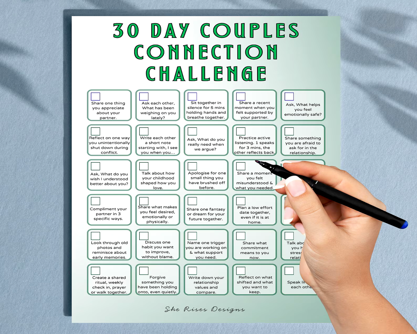 30 Day Couples Therapy Worksheet